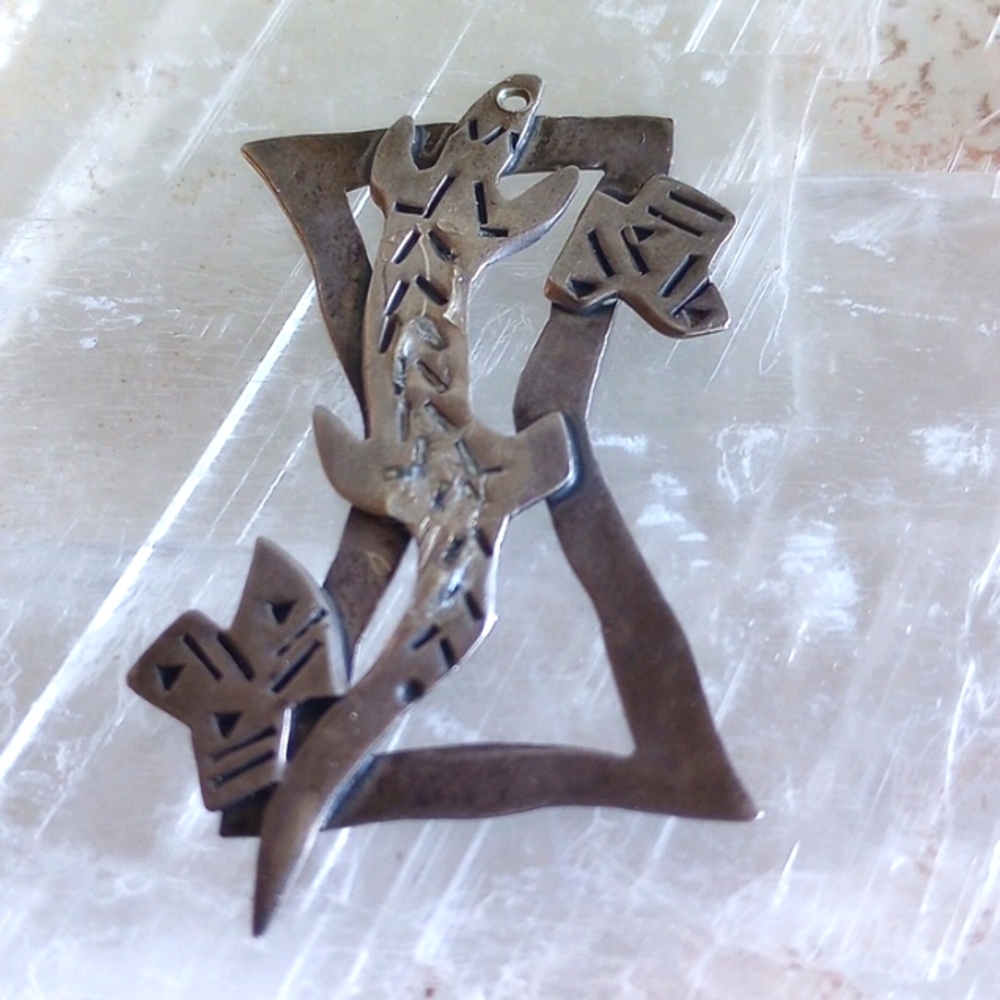 VINTAGE STERLING SILVER IGUANA  PENDANT  MEXICO 925